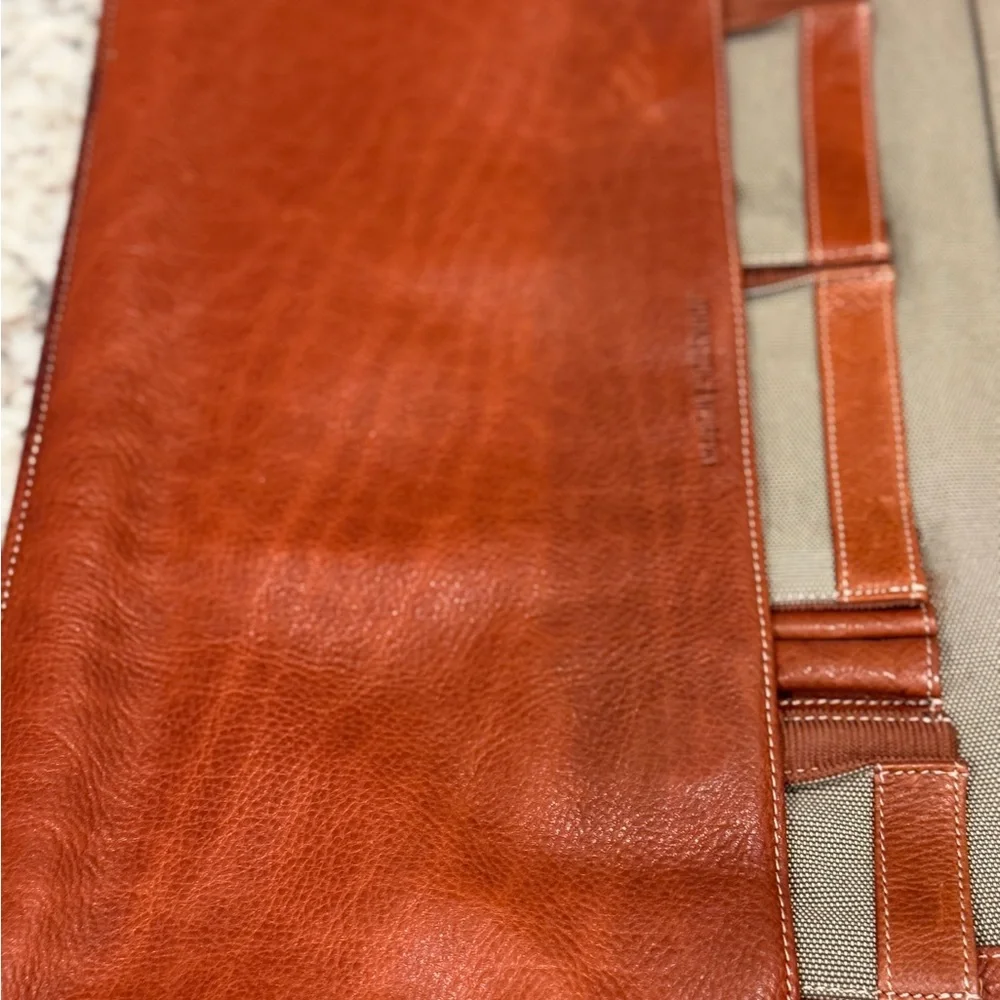 Johnston & Murphy Tan Leather Laptop Bag